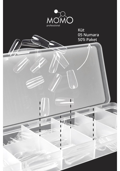 Momo Professional Soft Gel Tips Küt No:05 Tek Boy 50 Li Yedek Paket