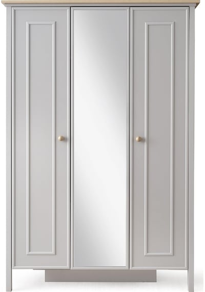 Yakamoz Sis Gri 3 Kapaklı Elbise Dolabı Gardırop 173x56x201cm