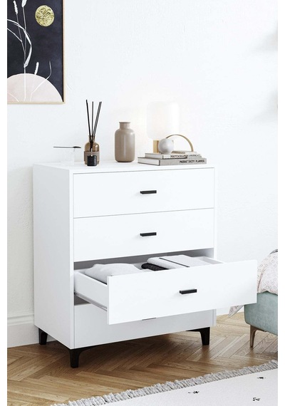 Riva 4 Çekmeceli Şifonyer Yatak Odası Bebek Odası Beyaz Modern Tasarım Fonksiyonel Kullanım Beyaz Beyaz Riva 4 Çekmeceli Şifonyer Yatak Odası Bebek Odası Beyaz Modern Tasarım Fonksiyonel Kullanım Beyaz Beyaz