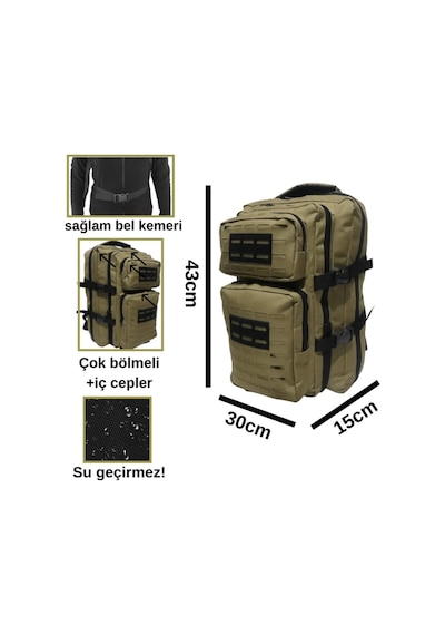 Mygeppetobag Outdoor-askeri Taktik Sırt Çantası Su Geçirmez Çok Gözlü