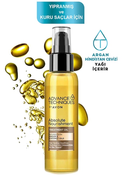 Avon Argan Yağı İçeren Besleyici Saç Serumu 30 ML + Argan ve Hindistan Cevizi Yağı İçeren Saç Bakım Yağı 100 ML