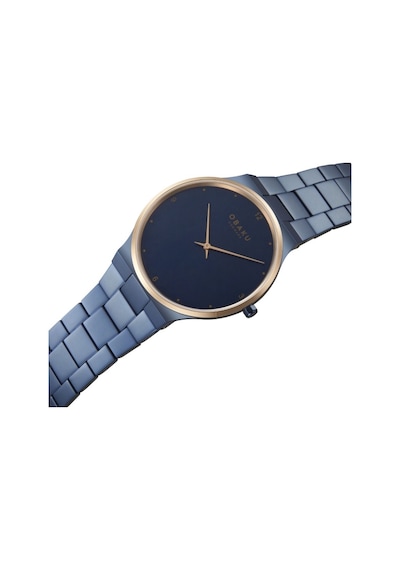 Obaku Denmark V305gxslsl Quartz Çelik Lacivert Safir Cam 42 Mm Erkek Kol Saati Altın