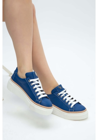 Tamer Tanca Kadın Hakiki Deri Saks Floter Sneakers & Spor Ayakkabı 937 5022-09 Bn Ayk Y23 Saks Floter Saks