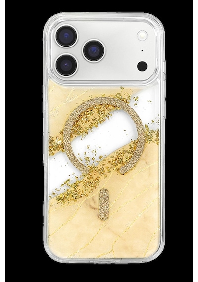 Onegif Apple iPhone Uyumlu 17 Pro Lotus Simli Magsafe Kapak - Gümüş Bz8683140940881