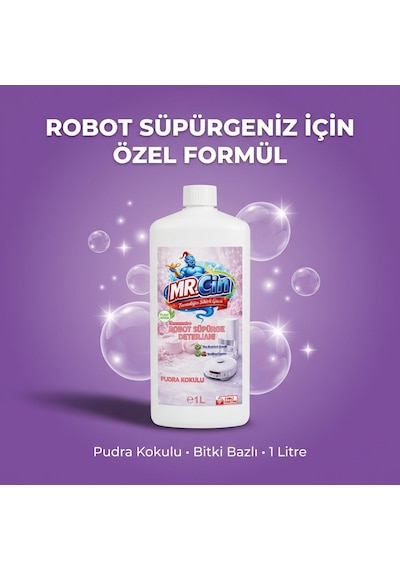 Mr.cin Robot Süpürge Deterjanı Pudra Kokulu 1 Litre Tekli
