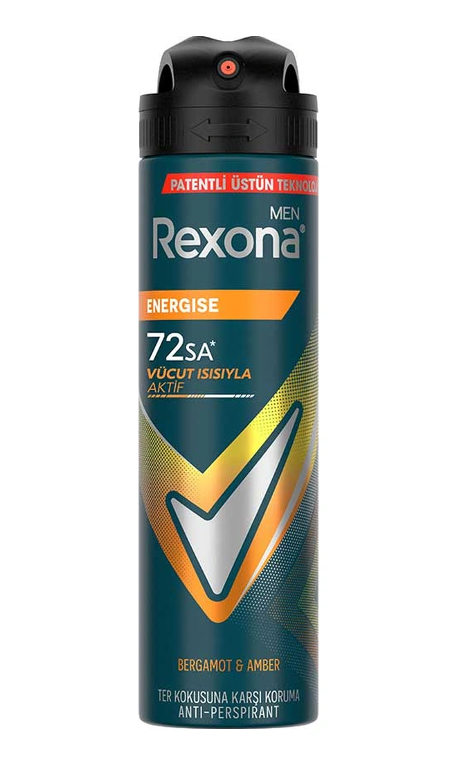 Rexona Men Erkek Sprey Deodorant Energise Bergamot & Amber 150 Ml