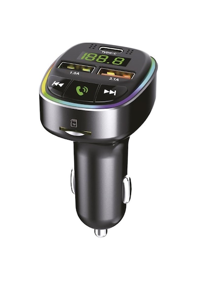 Torima G17 Siyah 18w Hızlı Şarjlı Bluetooth Transmitter Araç Şarj Cihazı Usb, Tf Kart, Fm, Mikrofon Destekli
