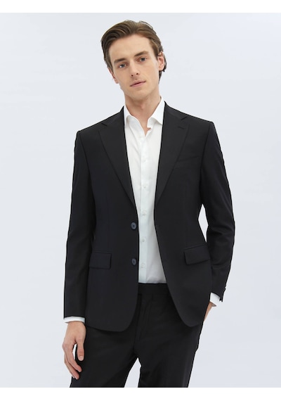 Kip Siyah Mikro Modern Fit Yün Karışımlı Takım Elbise 6 Drop Siyah Kip Siyah Mikro Modern Fit Yün Karışımlı Takım Elbise 6 Drop Siyah