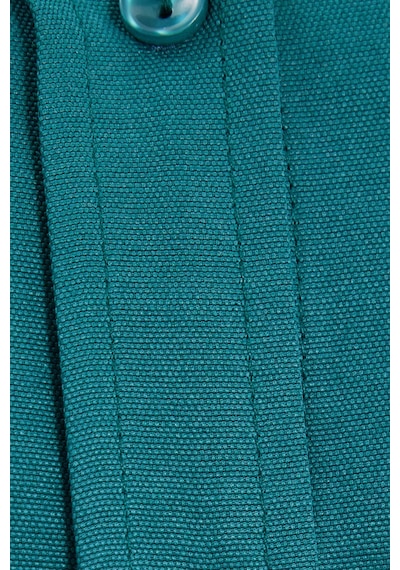 Tudors Kadın Slim Fit Dar Kesim Uzun Kollu Pamuklu Vücuda Oturan Dokulu Yeşil Basic Gömlek-38817