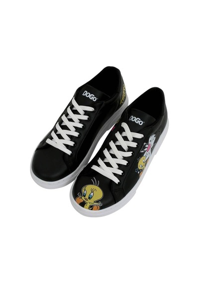 Kadın Vegan Deri Siyah Sneakers - Warner Bros Best Of Tweety And Sylvester Tasarım Çok Renkli Kadın Vegan Deri Siyah Sneakers - Warner Bros Best Of Tweety And Sylvester Tasarım Çok Renkli