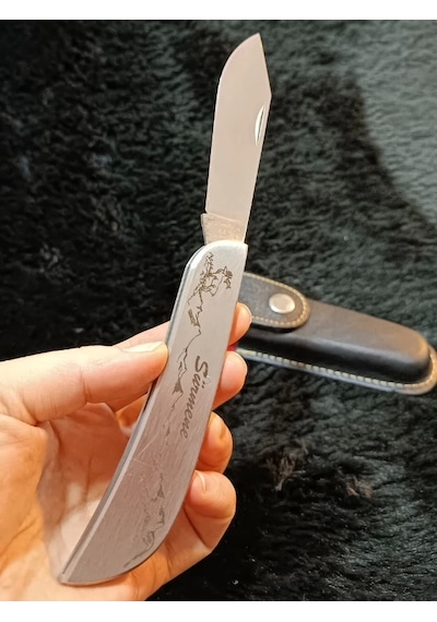 Sürbisa Krom İşlemeli Avcı Kamp Çakı Kamp Bıçağı Tek Kamp Bıçaklı 61808 8.0 Cm Metal