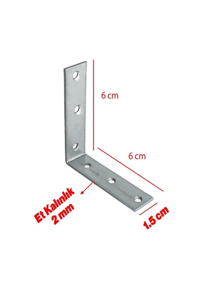 Mobilya Dolap Duvar Sabitleme 25 Adet Metal Köşebent 60x60x15 Mm Bağlantı Aparatı L Demiri Gönye 2 Adet Beyaz Kapı Stoperi Model