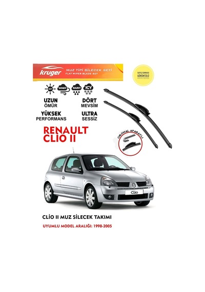 Clio 2 Silecek Silgi Silgeç Silgeç Silgi Takımı 2003 Model Araca Özel Aparat