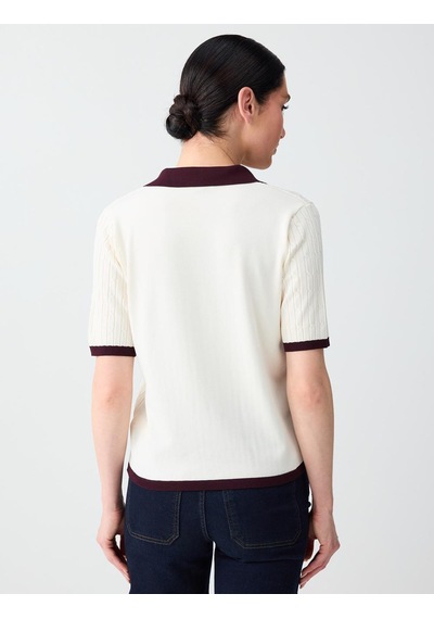 Jimmy Key Ekru Polo Yaka Kısa Kollu Triko Bluz 6sw035739114