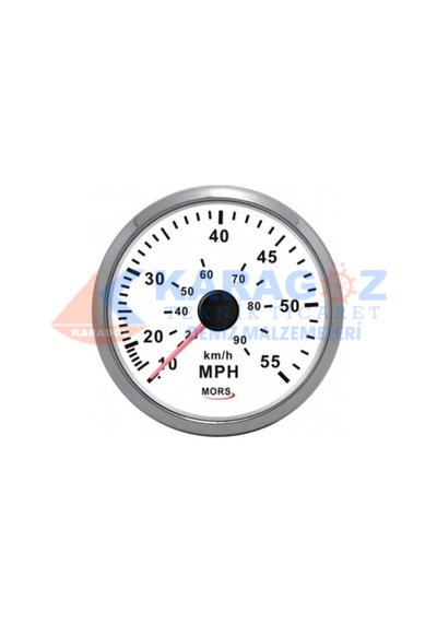 MORS SÜRAT GÖSTERGESİ 55MPH BEYAZ 100MM 12-24V HORTUM VE PİTOTLU