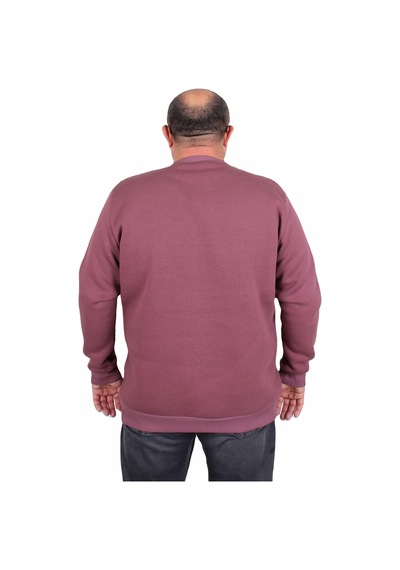 Moc Grande Mocgrande Erkek Büyük Beden Sıfır Yaka 3ip Sweat London 24208 Eflatun