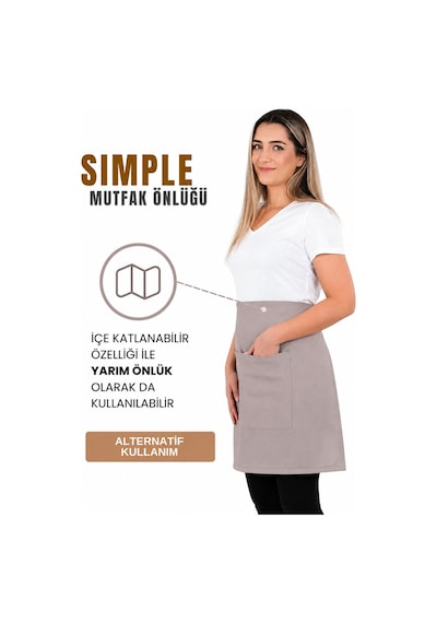 Simple Ayar Askılı Mutfak Önlüğü Pastel Yeşil Çok Renkli