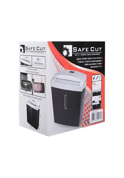 Safecut 45C Evrak İmha Makinesi - 15Litre - 5 Yaprak - Çapraz Kesim