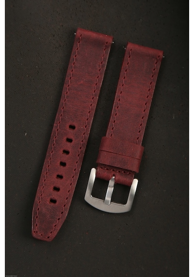 Hakiki Deri 20mm Akıllı Pimli Saat Kordonu Bordo 98765175