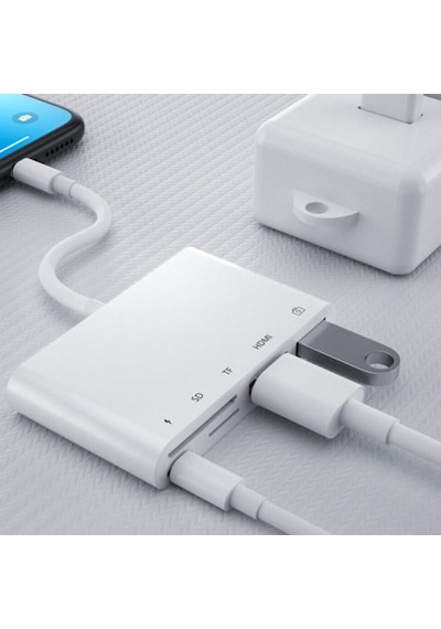 Ally 5In1 Lightning Hdmı Dijital Av Adaptör Otg Usb Hub Kamera