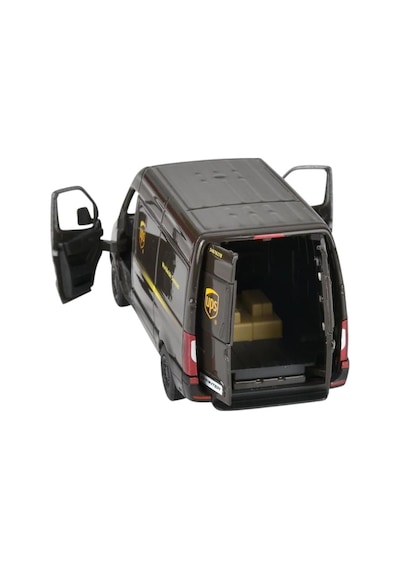 Çek Bırak Diecast Model Araba 10 Cm - Mercedes Sprinter Kargo Arabası Ups Metal Açılabilir Kapılı