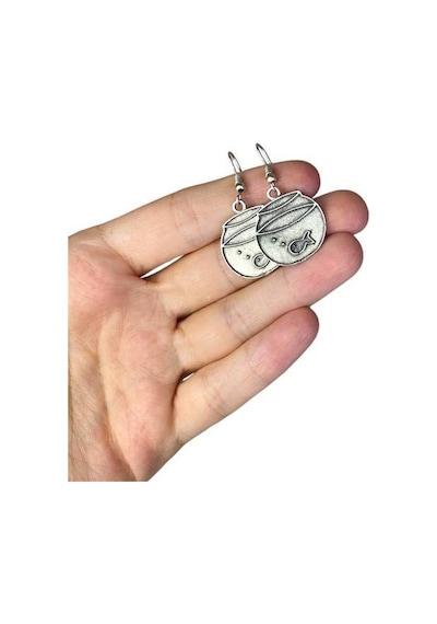 Balıklı Akvaryum Figür Sallantılı Küpe Çok Renkli