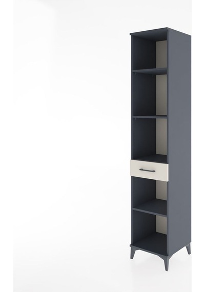 Hyperion Dolap 4 Raflı Tek Çekmeceli Tek Askılı 44x44x221 Çam-antrasit Antrasit Hyperion Dolap 4 Raflı Tek Çekmeceli Tek Askılı 44x44x221 Çam-antrasit Antrasit