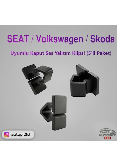 Seat / Volkswagen / Skoda Uyumlu Kaput Ses Yalıtım Klipsi 5'li Paket Kaput Ses Yalıtım Klipsi