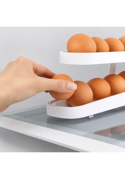 Buzdolabı Yumurta Standı 2 Katlı Plastik Yumurta Organizer 14-17 Adet Kapasiteli Çok Renkli