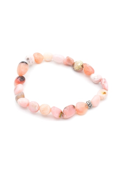 Hakiki Amorf Kesim Doğal Pembe Opal Taşi Bileklik 002 Pembe