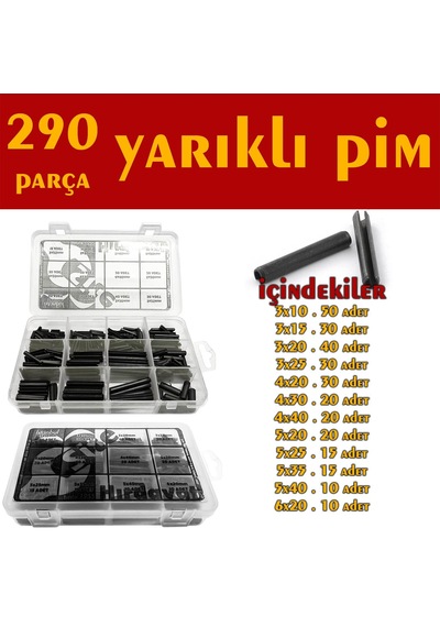 290 Parça Yarıklı Pim Seti