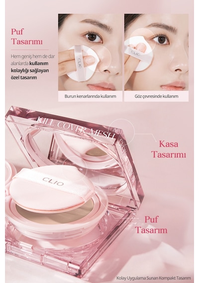 Clio Kill Cover Mesh Glow Cushion + Refill SPF50+ 3 Linen