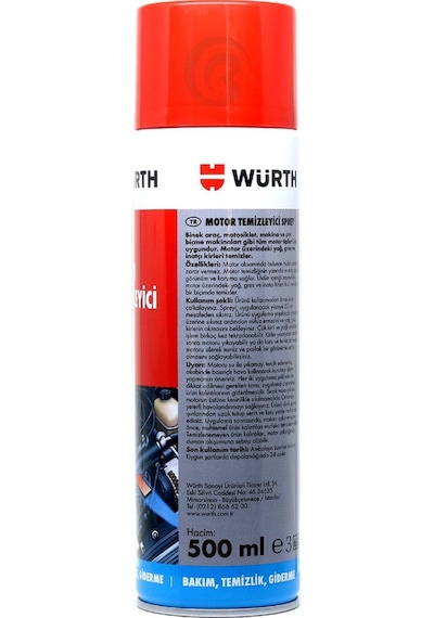 Würth 3x Motor Temizleyici Sprey 500 Ml Su Gerekmez
