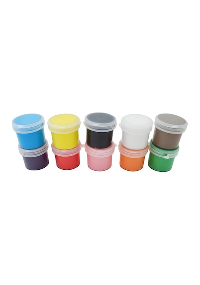 Altis Parmak Boyası - 10 Renk, 30 Ml X 10 Adet, Su Bazlı, Zararsız Ve Kolay Temizlenebilir Karışık