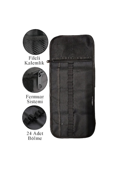 Resim Defteri 25x35 Cm 24 Renk Kuru Boya Dereceli Kurşun Kalem Rulo Kalemlik 24 Bölmeli Hamur Silgi Kalemtraş Görsel