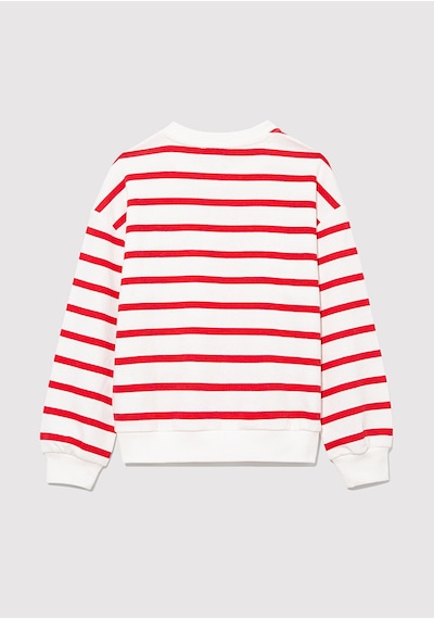 Mavi - Mavi Logo Baskılı Kırmızı Çizgili Sweatshirt 7s10038-82054 Kırmızı Mavi - Mavi Logo Baskılı Kırmızı Çizgili Sweatshirt 7s10038-82054 Kırmızı