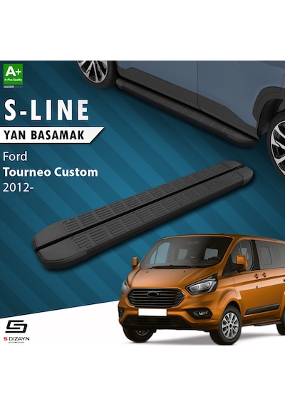S-Dizayn Ford Tourneo Custom Kısa Şase S-Line Siyah Yan Basamak 2