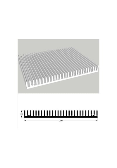 Led Soğutucu Alüminyum Led Soğutucu Power Led Soğutucu 200x20 Mm
