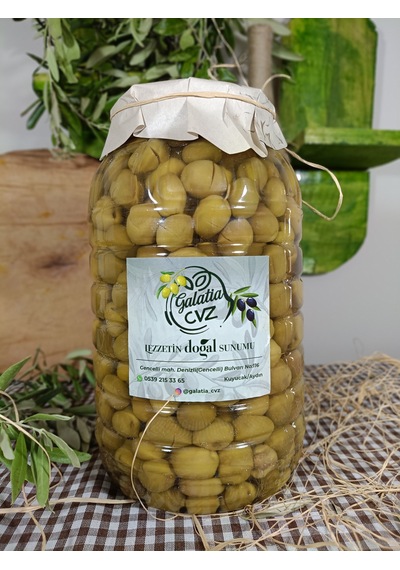 Aydın Yöresi Gemlik Cinsi Sofralık Tatlandırılmış Kırma Yeşil Zeytin 2 Kg