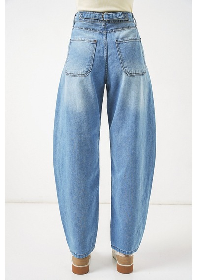 Hiccup Bdart Keten Karışımlı Düz Kesim Denim Jean Açık-orta Mavi Denim