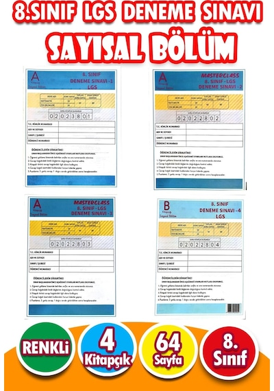 8.sınıf Lgs Deneme Sınavı - Sayısal Bölüm - 4 Kitapcık