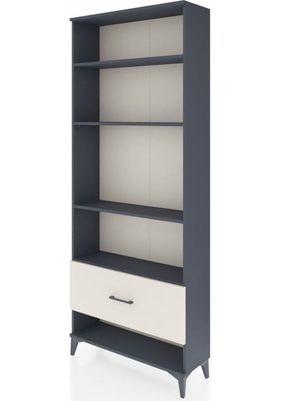 Arges Dolap 4 Raflı Tek Çekmeceli 88x30x221 Antrasit-aytaşı Antrasit