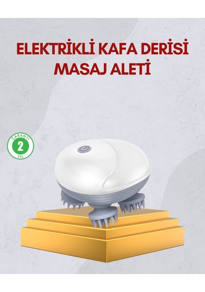 Kablosuz Kafa Ve Vücut Masaj Aleti Taşınabilir Tasarım Antrasit