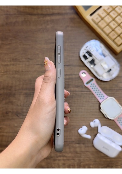 Samsung Galaxy A20 / A30 Uyumlu Premium Deri Dokulu Darbelere Karşı Dayanıklı Nazal Silikon Kılıf Gri