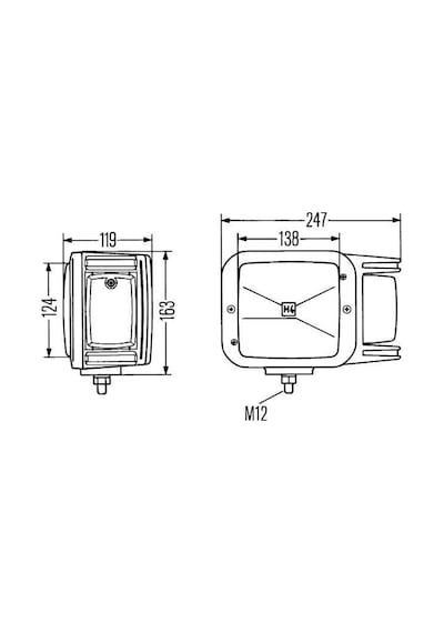 Hella Far Komple Sinyalli H4 İş Makinası Sol N11.1216