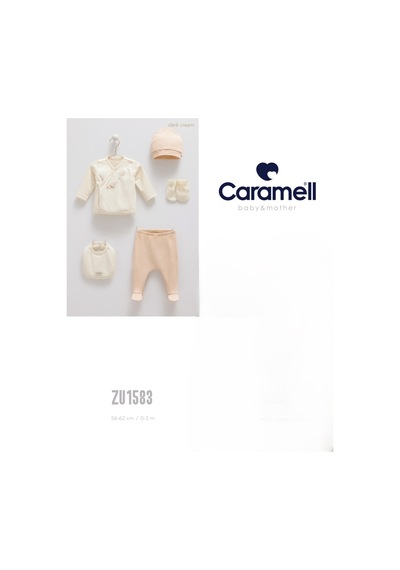 Caramell My Baby Kumsal % 100 Coton 5 Li Hastane Çıkışı Soft Colour Yumuşak Renkler 1583 Krem Koyu Krem Koyu Krem