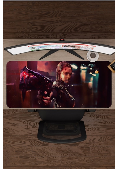 Dijital Savaşçı Kadın V3 90x40 Xxl Gaming Kauçuk Kaymaz Taban Mouse Pad Fare Altlığı
