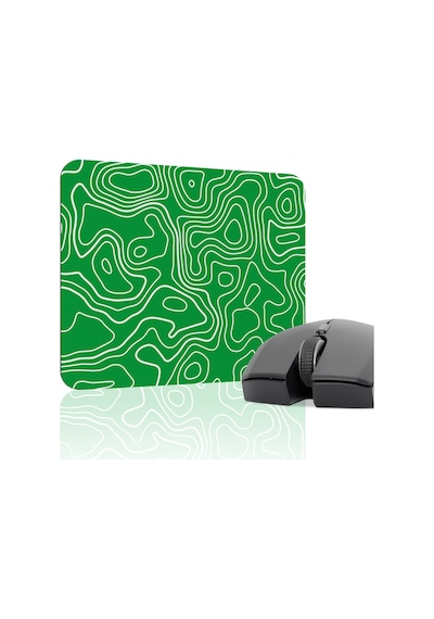Yeşil Beyaz 22x18 Taraftar Gaming Oyuncu Mouse Pad Kaymaz Taban Küçük Klavye Fare Altlığı Topography