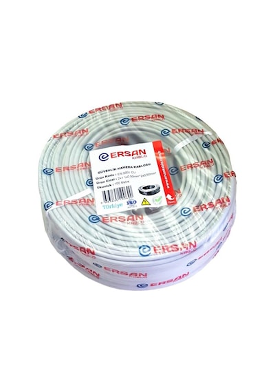 Ersan Kablo 2+1 0.50mm Cu Bakır 100mt Güvenlik Kamera Kablosu