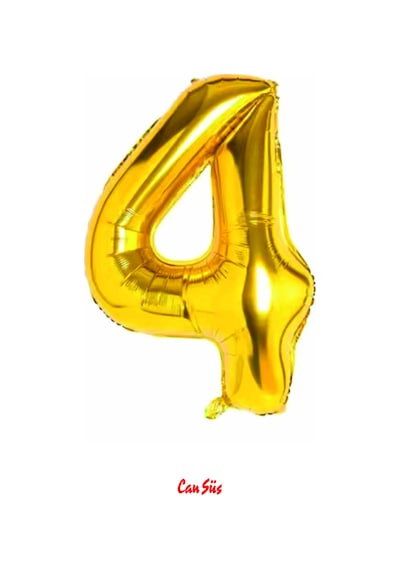 Folyo Rakam Balon Gold 100cm 40inç 4